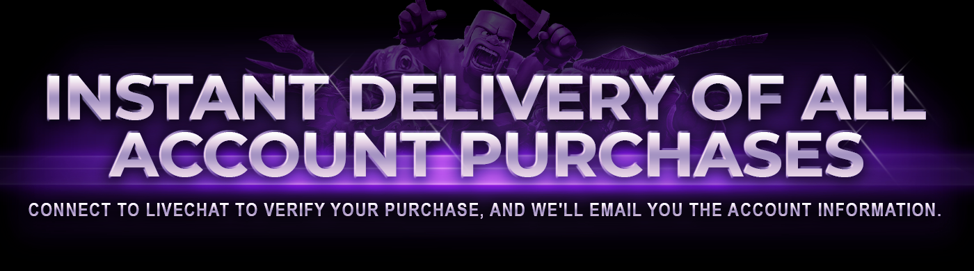 Instant delivery of all account purchases!